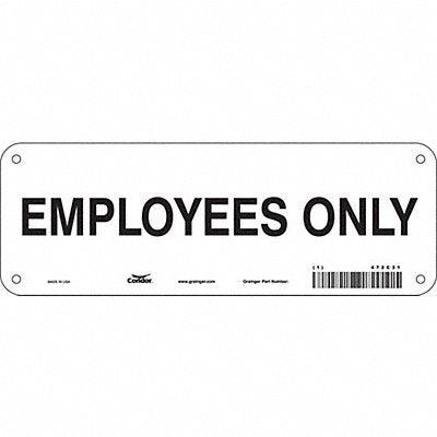 CONDOR 472C31 Safety Sign 3.5in x 10in Aluminum