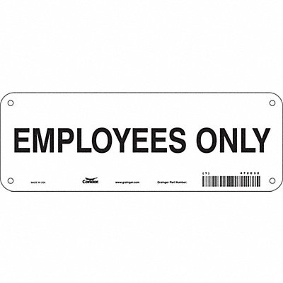 CONDOR 472C32 Safety Sign 3.5in x 10in Polyethylene