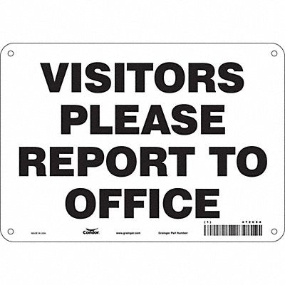 CONDOR 472C84 Safety Sign 7 in x 10 in Aluminum