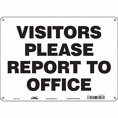 CONDOR 472C85 Safety Sign 10 in x 14 in Aluminum