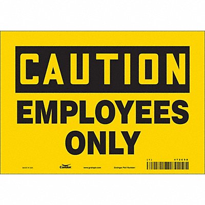 CONDOR 472C98 Safety Sign 7 inx10 in Vinyl