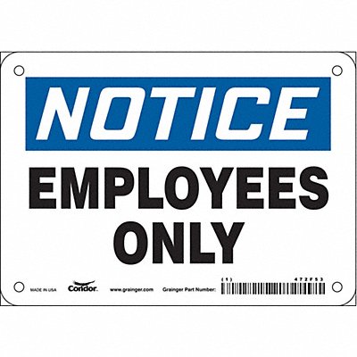 CONDOR 472F53 J6993 Safety Sign 5 inx7 in Vinyl