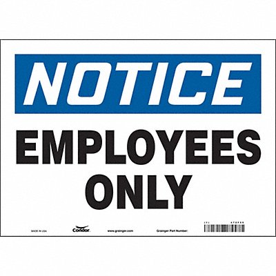 CONDOR 472F55 J6993 Safety Sign 10 inx14 in Vinyl