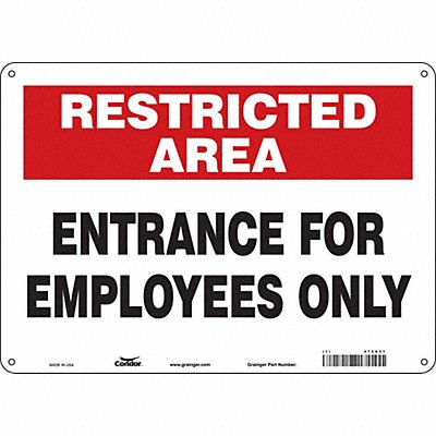 CONDOR 472G31 Safety Sign 10 in x 14 in Polyethylene