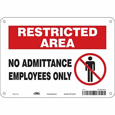 CONDOR 472G34 J7026 Safety Sign 7 in x 10 in Aluminum