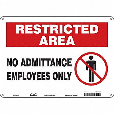CONDOR 472G35 J7026 Safety Sign 10 inx14 in Aluminum