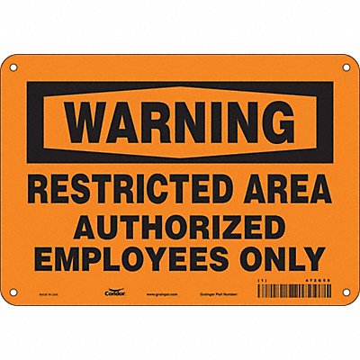 CONDOR 472G55 J7957 Safety Sign 7 in x 10 in Aluminum