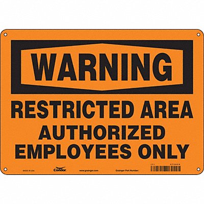 CONDOR 472G56 J7957 Safety Sign 10 in x 14 in Aluminum