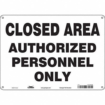 CONDOR 472G68 Safety Sign 10 inx14 in Polyethylene