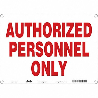 CONDOR 472G80 J7005 Safety Sign 10 inx14 in Aluminum