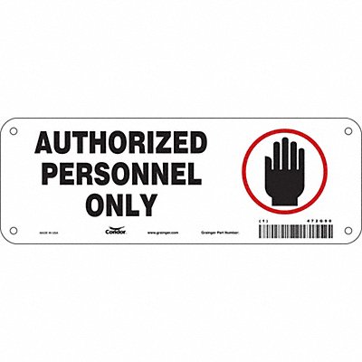 CONDOR 472G90 Safety Sign 3.5in x 10in Polyethylene