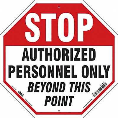 CONDOR 472G99 K1796 Safety Sign 24 in x 24 in Aluminum