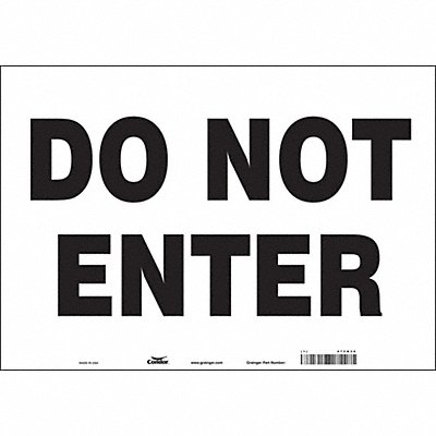 CONDOR 472H36 Safety Sign 10 inx14 in Vinyl
