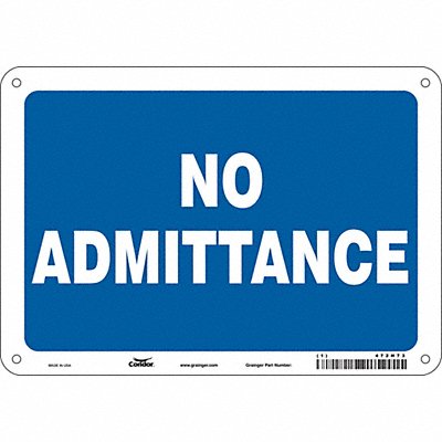CONDOR 472H73 Safety Sign 7 in x 10 in Polyethylene