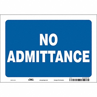 CONDOR 472H75 Safety Sign 7 in x 10 in Vinyl