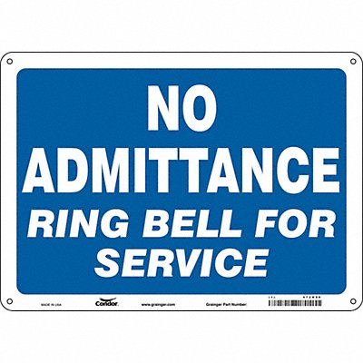 CONDOR 472H86 Safety Sign 10 in x 14 in Polyethylene