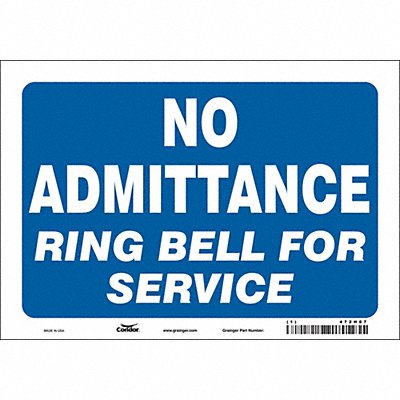 CONDOR 472H87 Safety Sign 7 in x 10 in Vinyl
