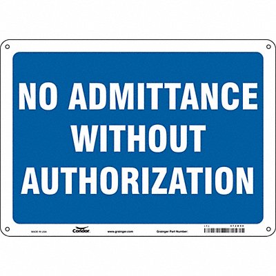 CONDOR 472H90 Safety Sign 10 inx14 in Aluminum