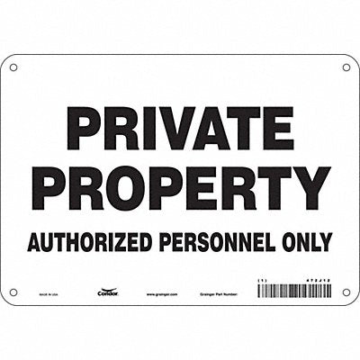 CONDOR 472J12 Safety Sign 7 in x 10 in Polyethylene