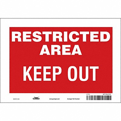 CONDOR 472J41 Safety Sign 7 inx10 in Vinyl