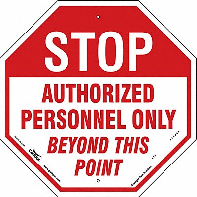 CONDOR 472J43 Safety Sign 18 inx18 in Aluminum