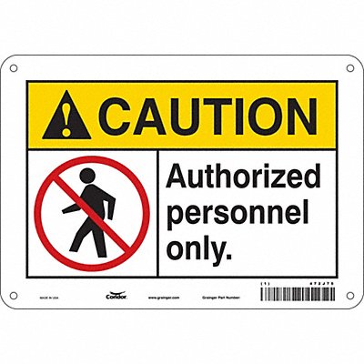 CONDOR 472J75 Safety Sign 7 in x 10 in Aluminum