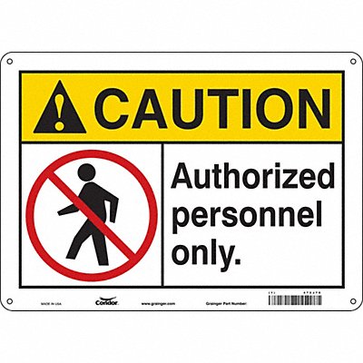 CONDOR 472J76 Safety Sign 10 inx14 in Aluminum