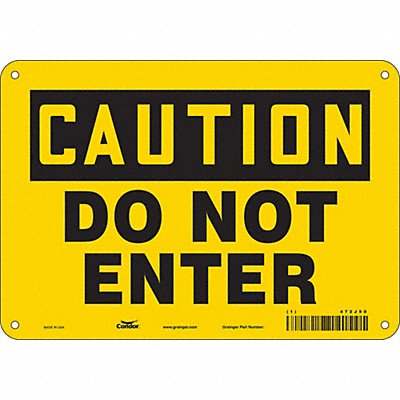 CONDOR 472J90 K1879 Safety Sign 7 in x 10 in Aluminum