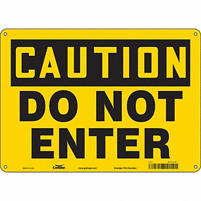 CONDOR 472J91 K1879 Safety Sign 10 inx14 in Aluminum