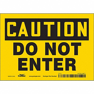 CONDOR 472J97 K1879 Safety Sign 5 inx7 in Vinyl