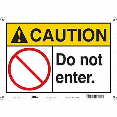 CONDOR 472K06 Safety Sign 10 in x 14 in Aluminum