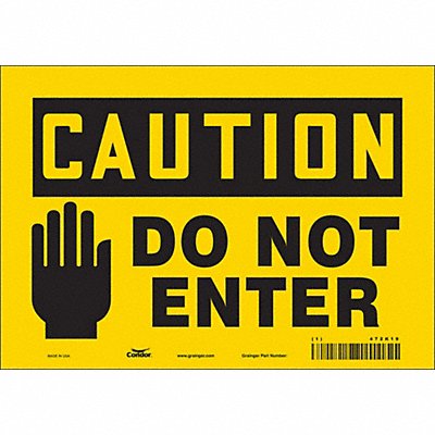 CONDOR 472K19 Safety Sign 7 inx10 in Vinyl