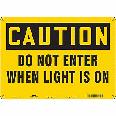 CONDOR 472K22 Safety Sign 10 inx14 in Aluminum