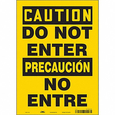 CONDOR 472K48 Safety Sign 14 inx10 in Vinyl