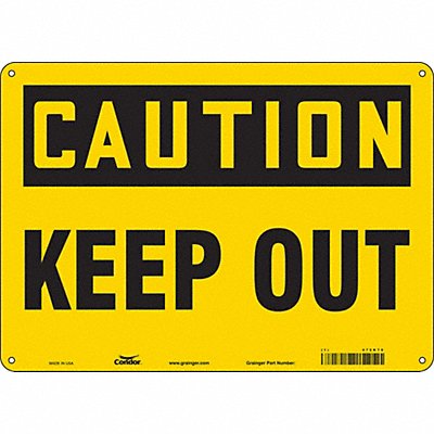 CONDOR 472K78 Safety Sign 10 in x 14 in Polyethylene