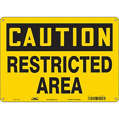 CONDOR 472L11 Safety Sign 10 in x 14 in Polyethylene
