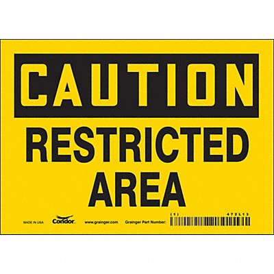 CONDOR 472L13 Safety Sign 5 in x 7 in Vinyl