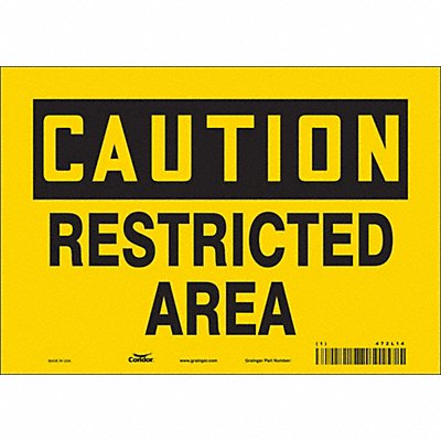 CONDOR 472L14 Safety Sign 7 in x 10 in Vinyl