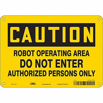 CONDOR 472L16 Safety Sign 7 in x 10 in Aluminum