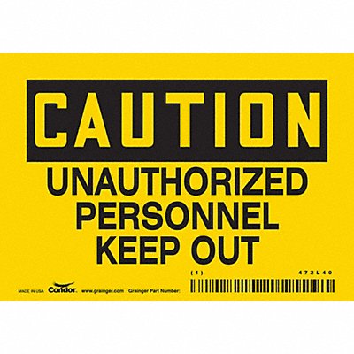 CONDOR 472L40 Safety Sign 3.5in x 5in Vinyl