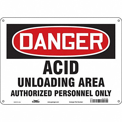 CONDOR 472L49 Safety Sign 10 in x 14 in Vinyl