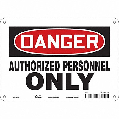 CONDOR 472L86 Safety Sign 7 in x 10 in Aluminum