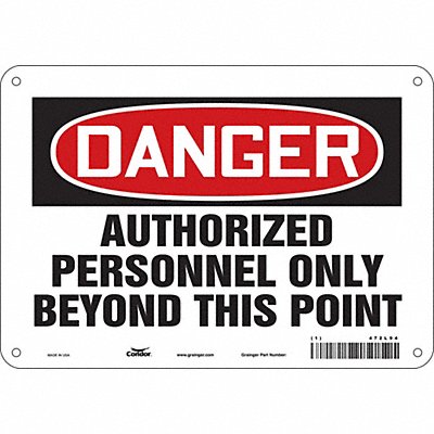 CONDOR 472L94 Safety Sign 7 in x 10 in Aluminum