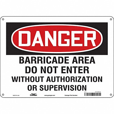 CONDOR 472M35 Safety Sign 10 inx14 in Aluminum