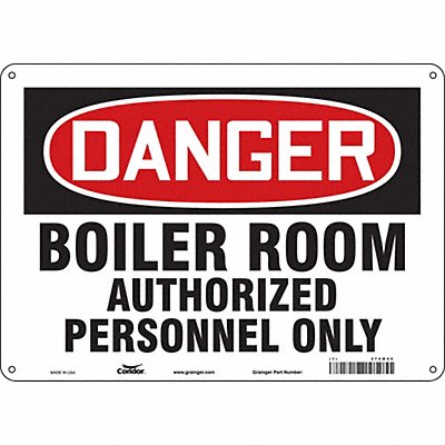 CONDOR 472M45 Safety Sign 10 inx14 in Aluminum