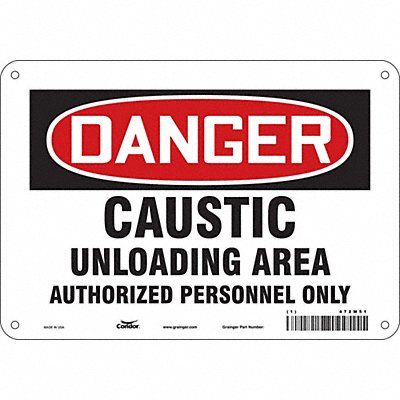 CONDOR 472M51 Safety Sign 7 in x 10 in Aluminum