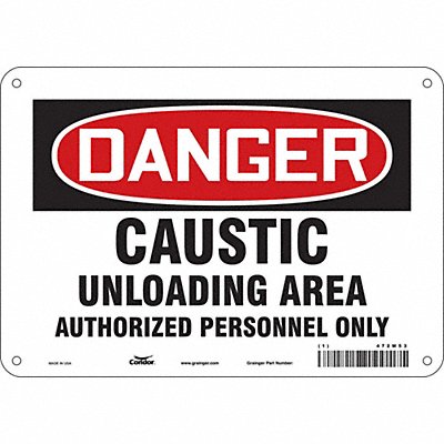 CONDOR 472M53 Safety Sign 7 in x 10 in Polyethylene
