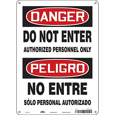 CONDOR 472N14 Safety Sign 14 inx10 in Polyethylene