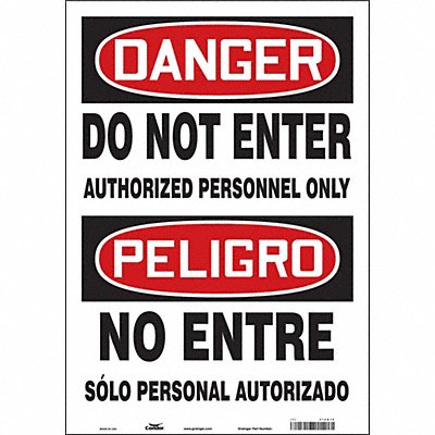 CONDOR 472N19 Safety Sign 20 inx14 in Vinyl