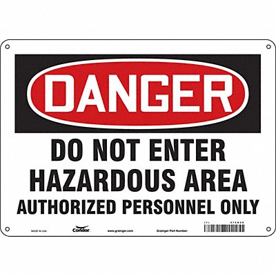 CONDOR 472N26 K1920 Safety Sign 10 inx14 in Vinyl
